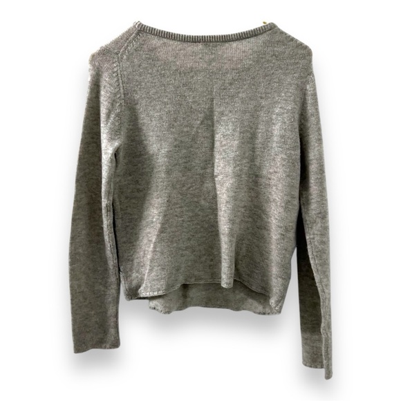 Joie Grey and Black Lace Detail Cashmere/Wool Sweater - Picture 2 of 4